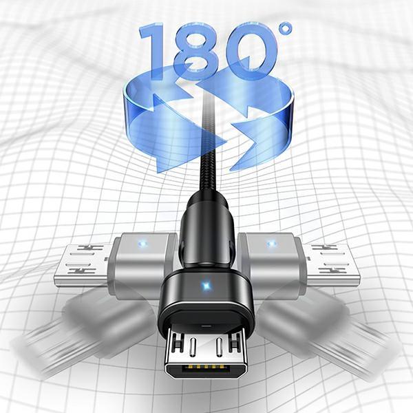 Kabel microUSB USAMS 1m Obrotowy Czarny