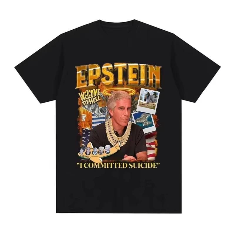 2025 Lustiges Jeffrey Epstein Grafik T-Shirt Herren Damen Mode Vintage Kurzarm T-Shirt Baumwolle Lässig Sommer T-Shirts Oberteile