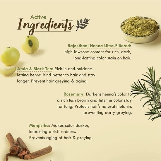 Nat Habit Dual Tooth Wooden Kacchi Neem Comb & Henna Paste Soaked In BlackTea and Herbs For Hair Growth (Combo Pack of 3)