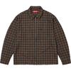 Metallic Plaid Zip Up Shirt Washed Black