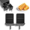 2Pieces Air Fryers Compatible Waffle Pan Set Silicone Bakeware with Handle Oven Safe Waffle Molds for Easy Removal