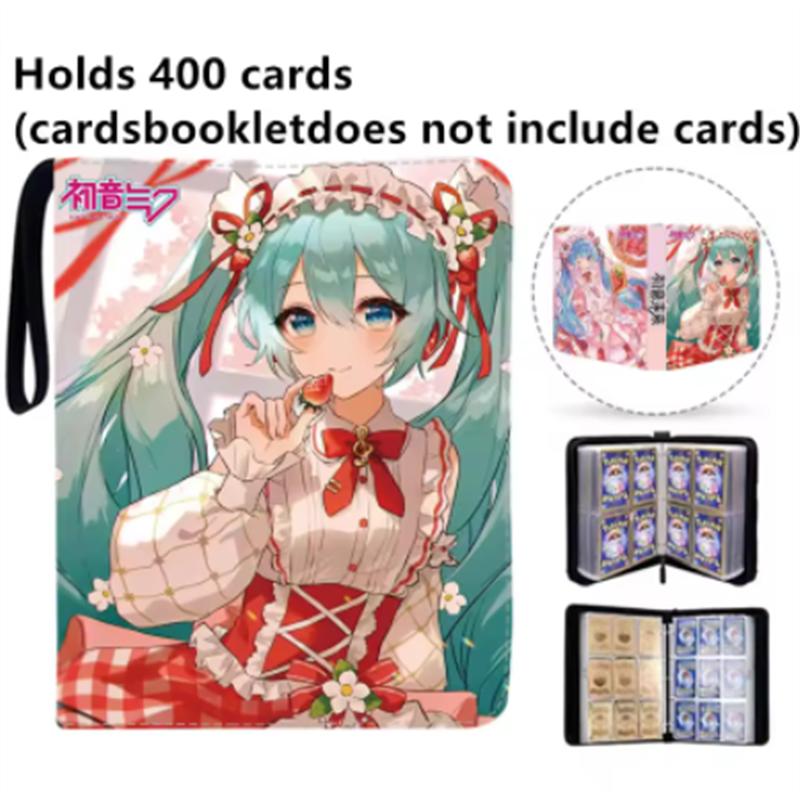 Hatsune Miku 400pcs/900pcs Card Album Book Folder 4/9 Card Slots Collections Zipper Double Pocket Zipper Card Binder Holder