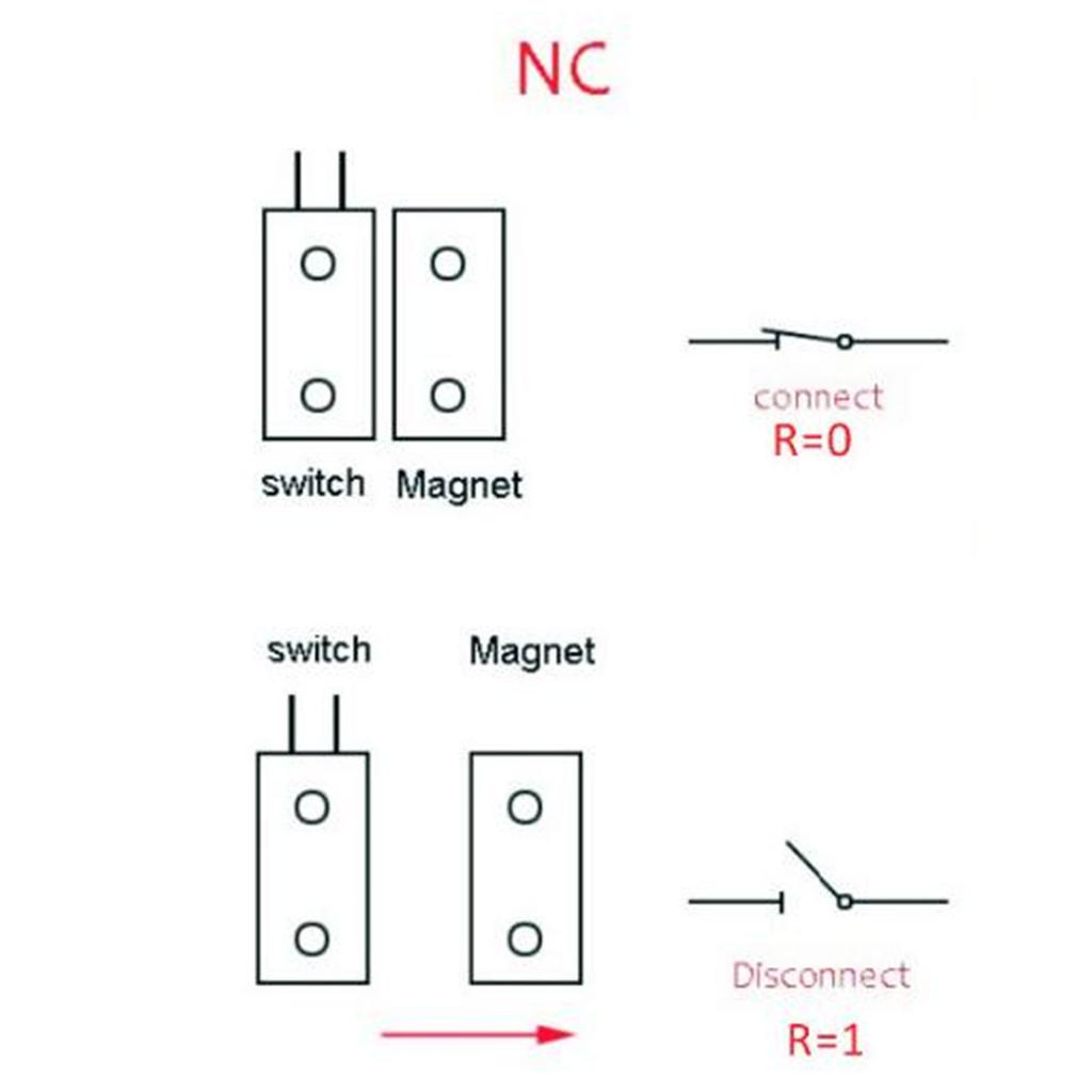 Window Security Contact Switch Surface Mount NC/NO Door Sensors Detector for Home Security and Burglars Alarm Systems