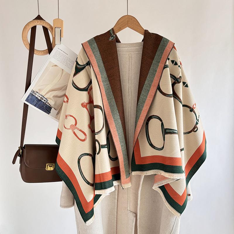 

Шарф из имитации кашемира с рисунком лошади, женский осенне-зимний модный универсальный утолщенный теплый шарф, длинная повседневная элегантная шаль 185