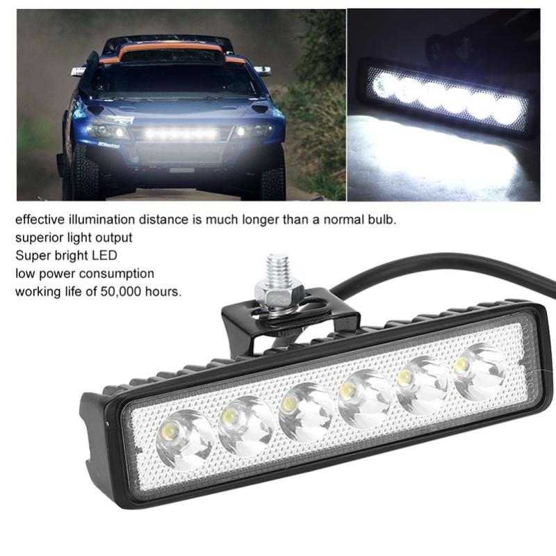 Lampa robocza listwowa 12V 18W 6 LED Światło do jazdy dziennej Modyfikacja pojazdu IP67 Czarna