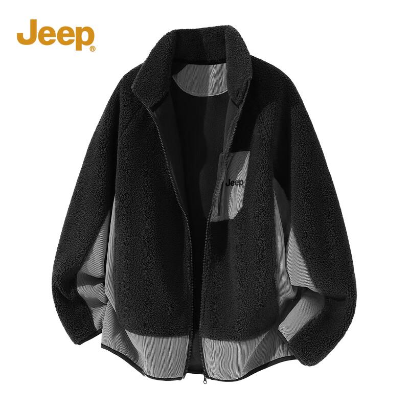 

JEEP Men s Winter Fleece Stand-Collar Jacket L