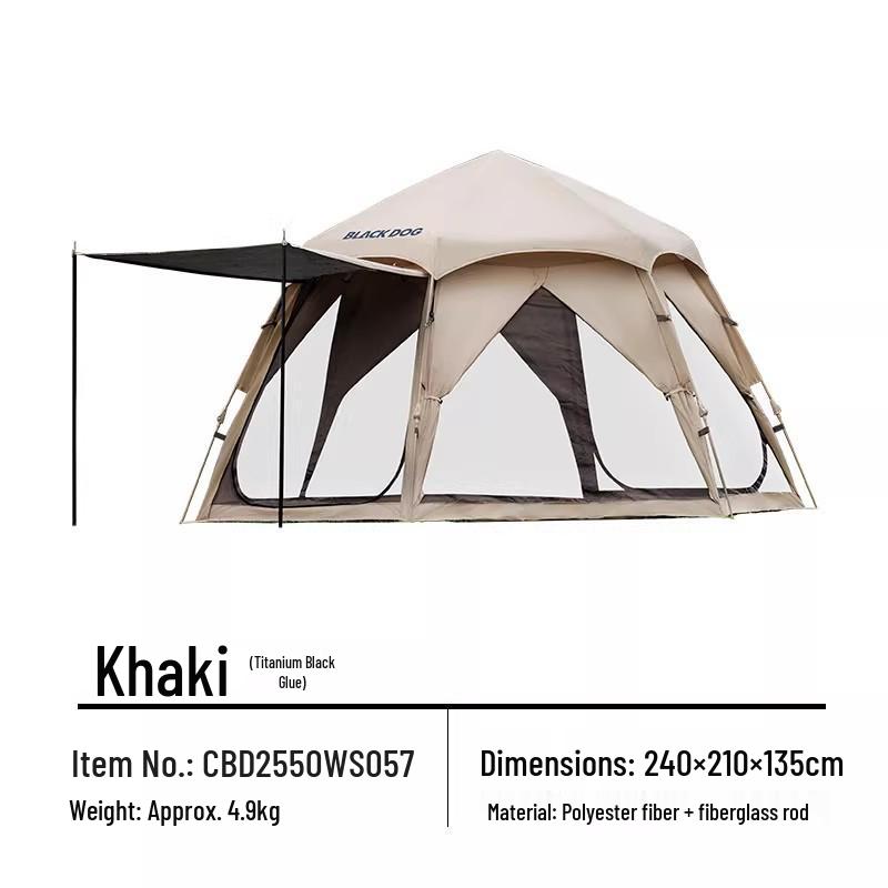 BLACKDOG Hexagonal Automatic Folding Tent: Quick-Open, Rainproof, Sun Protection for Camping and Outdoor Use