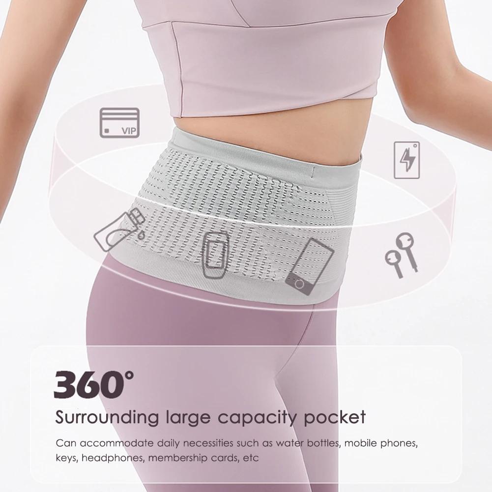 Seamless Invisible Running Waist Belt Bag Unisex Gym Bags Anti-Theft Sports Fanny Pack Mobile Phone Bags for Outdoor Sport