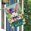 1pcs, Happy Easter, Cute Rabbits and Daisies, Easter Eggs, Butterfly Patterns (1) - Flagdouble-sided Garden Flag Courtyard Decoration, Outdoor Decorat