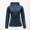 Navy Blue Fitted Softshell Hoodie Jacket with Sky Blue Zipped Pockets Woman ROSSIGNOL