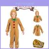 Adorable Christmas Gingerbread Man Kids Costume Cosplay Bodysuit