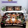 3PC Custom Name Deer Flowers Name Bedding,soft and breathable,2D Flat Print,room decor.,Poster Three-piece set,Soccer Three-piece set,Art,Poster,Socce