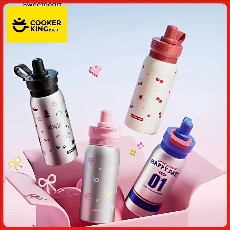 COOKER KING Portable Insulated Cup Children's Straw Cup Thermos Mug Stainless Steel Vacuum Flask Cold&Hot Sports Cup Water Mug