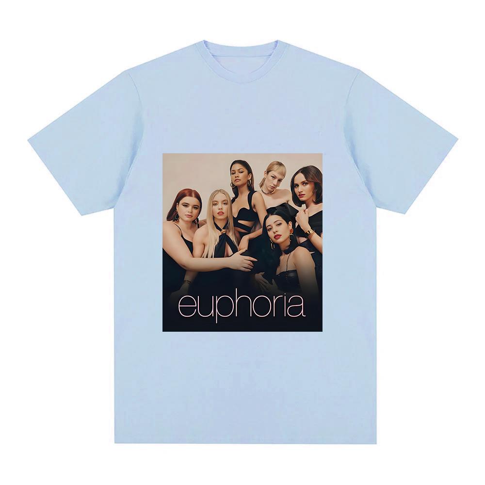 

Euphoria Season Print T-Shirt Graphic Printing Fashion Tee Cotton Short Sleeve Tops Soft O-neck Clothes XXL