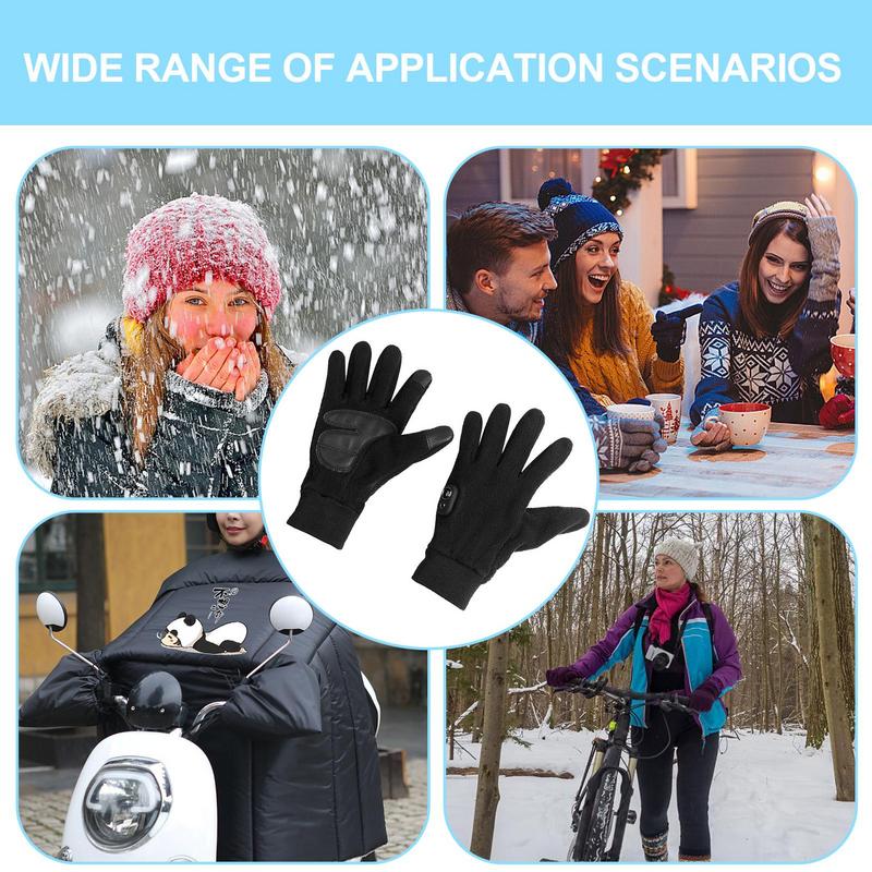 Electric Heated Gloves Rapid Heating Motorcycle Gloves with Digital Display Washable Windproof Touchscreen Gloves