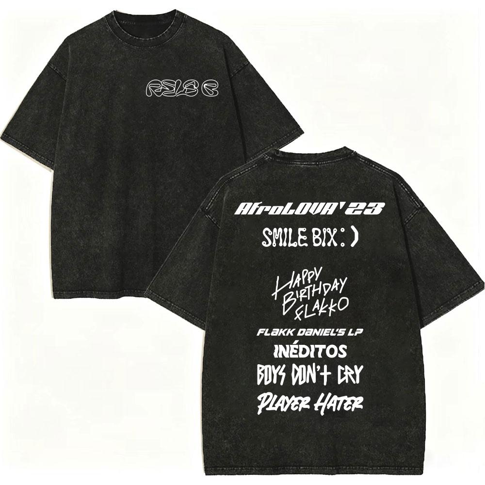Vintage Washed Rapper Rels B Album Merch Tshirts Men Women Hip Hop Fashion Short Sleeve T Shirt Summer Casual Cotton Tshirts
