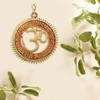 GURU JEE™ Brass Om Religious Wall Decor With Gayatri Mantra Brass Wall Hanging Om with Embeded Gayatri Mantra Decorative Showpiece for Home