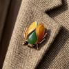 Chinese Style Cicada Brooch Real-like Enamel Brooch Vintage Insect Lapel Pin  Gifts