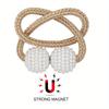 Simple curtain straps with high strength magnetic attraction, pearl magnetic buckle, fabric storage strap