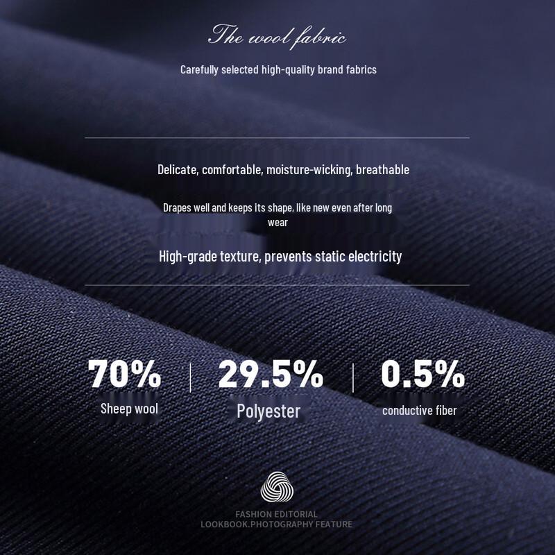 ROMON Men's 70% Wool Formal Business Suit Jacket