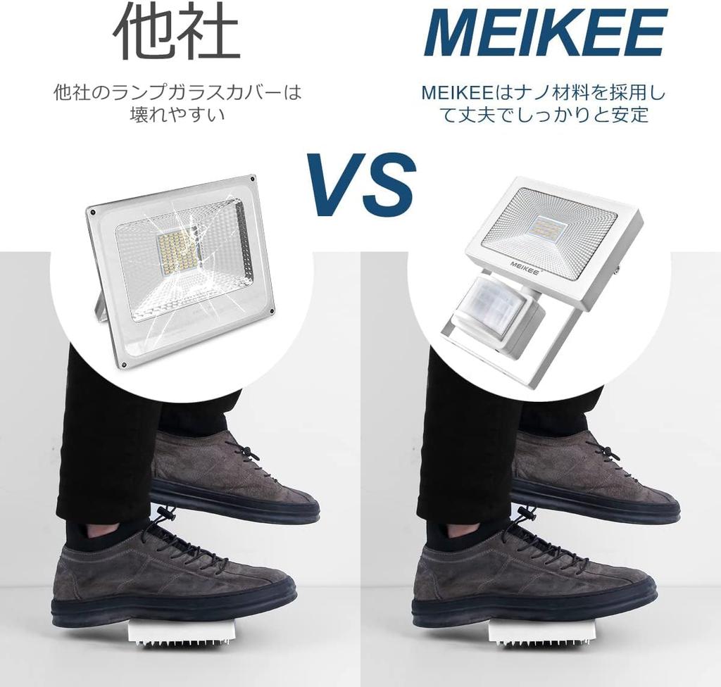 MEIKEE Sensor Light, Outdoor, Motion Sensor, Security Light, 20W, Waterproof, 3000K, 1800 Lumens, Warm White, Ultra-Bright, for Parking Lots,