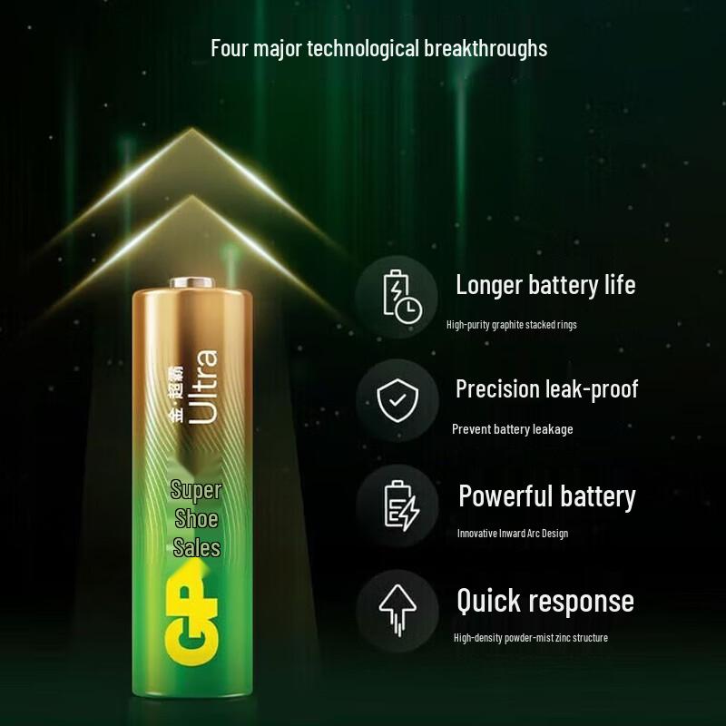 GP Super AA Alkaline Batteries CN plug (adapter included)