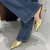 Fashion Women Flats Slippers Pointed Toe Elegant Mules Shoes Fad Slingback Sandals 2025 Summer New Luxury Flip Flops Mujer Slides