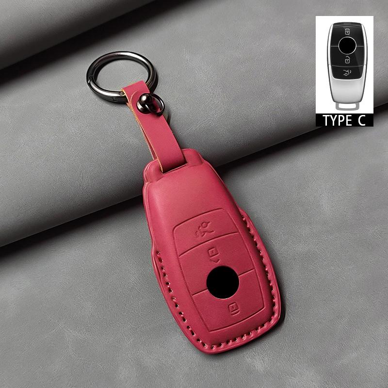 Car Remote Key Case Cover for Mercedes Benz A C E S G Class GLC CLE CLA GLB GLS W177 W205 W213 W222 X167 AMG Leather Accessories