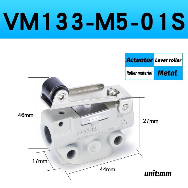 Pneumatischer Rollenschalter Zwei-Wege-Schalter Zwei-Positionen-Schalter Drei-Wege-Schalter Mechanisches Ventil Manuelles Ventil VM131-01-00A VM120-01-00A VM133-M5-01SA