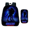 Straight Hair Animation Digital Printing Children'S Two-Piece Set Backpack Pencil Bag Primary And Secondary School Schoolbag