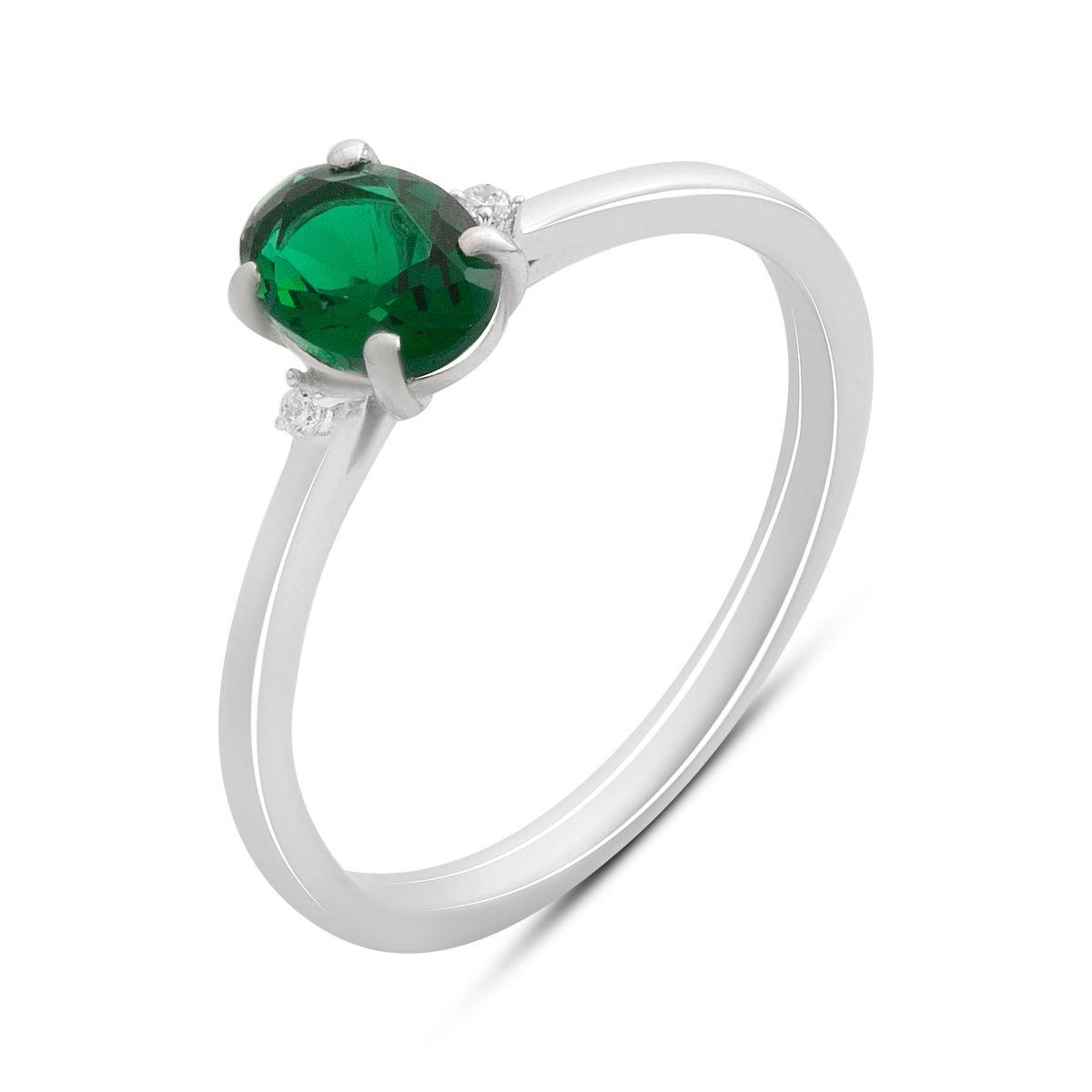 

Срібний перстень з нано смарагдом 0.613ct, вага виробу 1,69 гр (2192084) 17.5