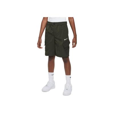 Kids Outdoor Play Solid Logo Utility Shorts Kids Bottoms Khaki Green FB1326-325
