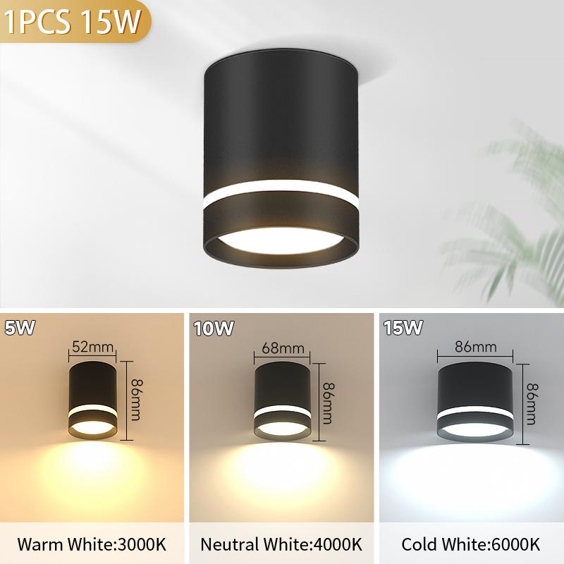 

Світлодіодний світильник, що складається, точковий світильник COB для поверхневого монтажу 5 Вт/10 Вт, прожектор, стельовий світильник для вітальні, кухні, кімнатного нейтрального світла 2PCS&Cool light