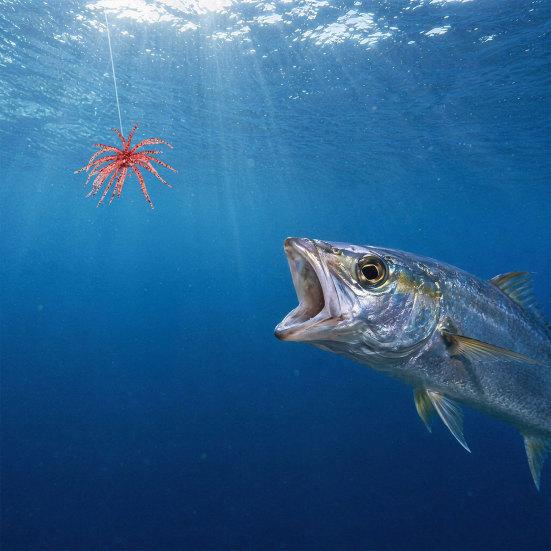 Bionic Soft Bait 2Pcs Sea Urchin Lure, 11cm/10g Floating Topwater Artificial Lightweight Lure Bait, Fuzzy for Freshwater Saltwater Fishing