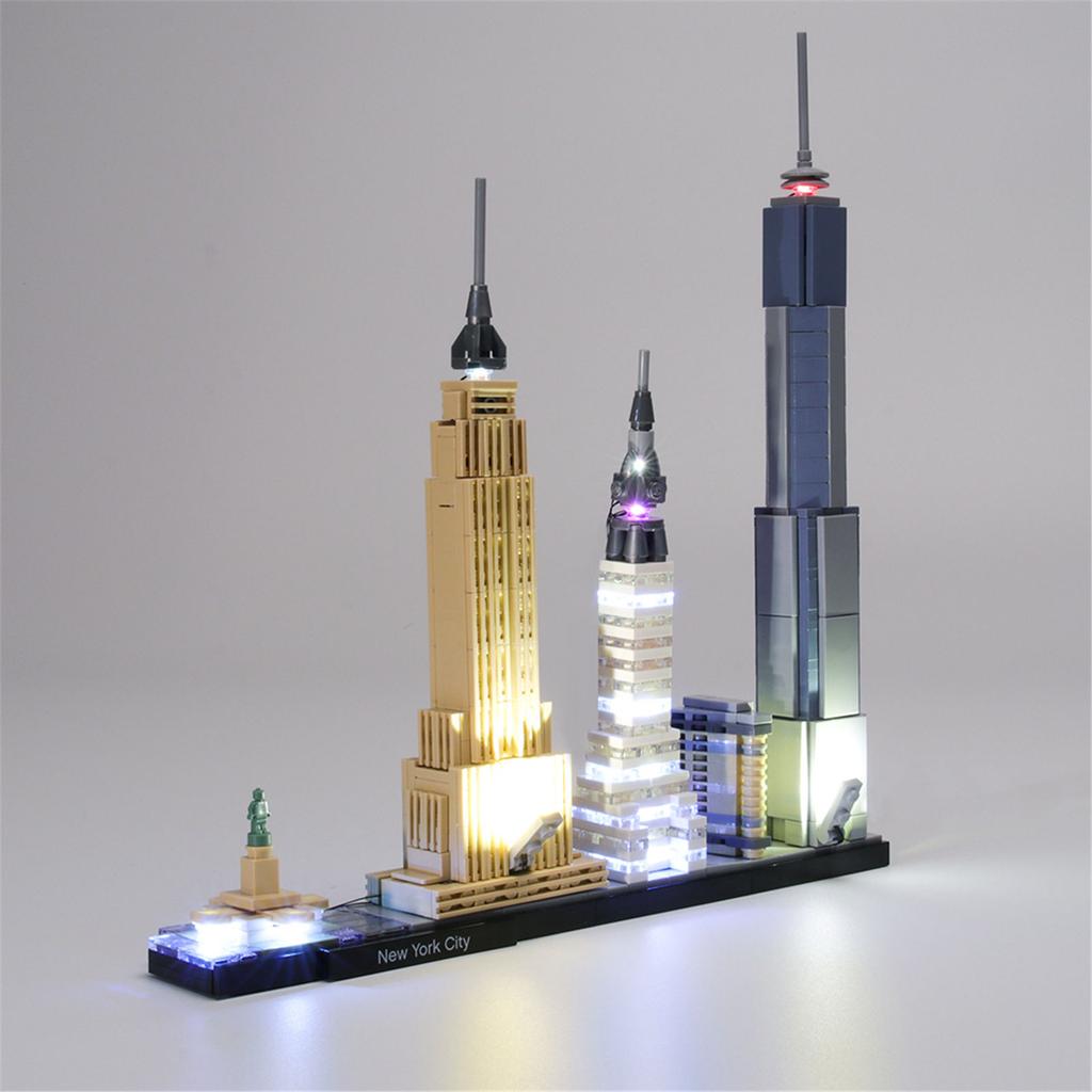 Klasická DIY LED sada světel pro LEGO 21028 New York City Skládaná stavebnice Hračka Dekorace Nastavitelné osvětlení Příslušenství