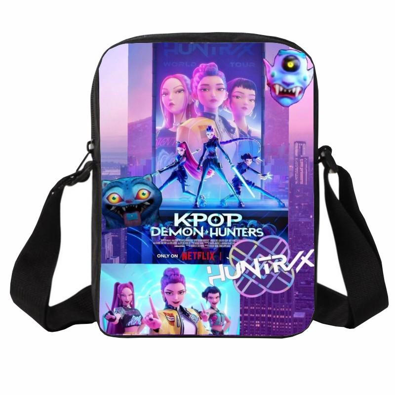 Printed Huntrix Kpop Witch Hunters K-Pop Student Children s Satchel, Cartoon Casual Portable Small Hang Bag