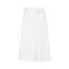 LESS Cotton Blend Pleated A-Line Midi Skirt