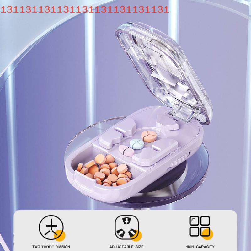 3in1 Medikamentenschneider Präzises Schneiden in Hälfte / Drittel / Viertel Tablettenteiler Organizer Tragbarer Tablettenteiler