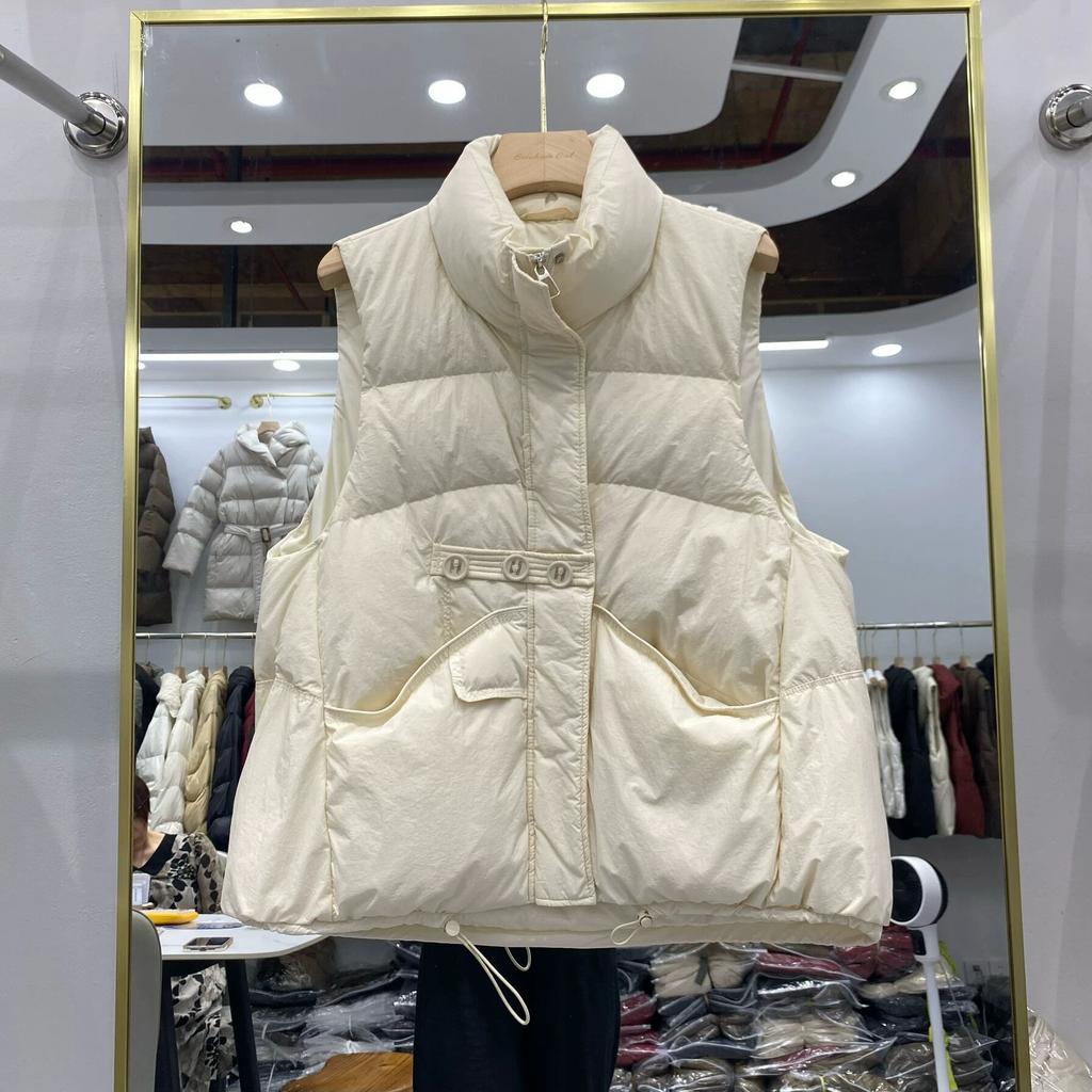 Autumn and winter new down jacket vest women wear vest stand-up collar popular vest vest vest white duck down jacket