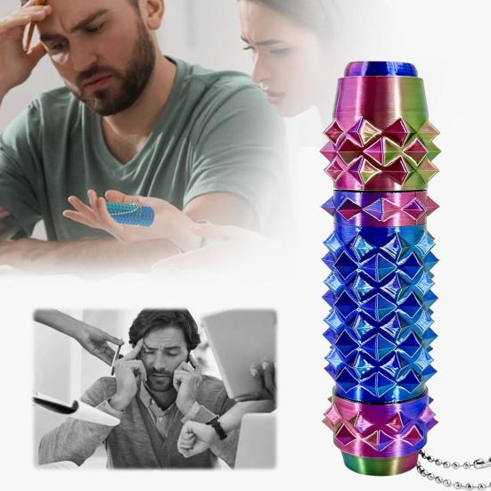 6-In-1 Fidget Toy with Clicker Spinner Storage Roller Maze Spiky Grip Stress Anxiety Relief Pain Stimming Tool Sensory Toy