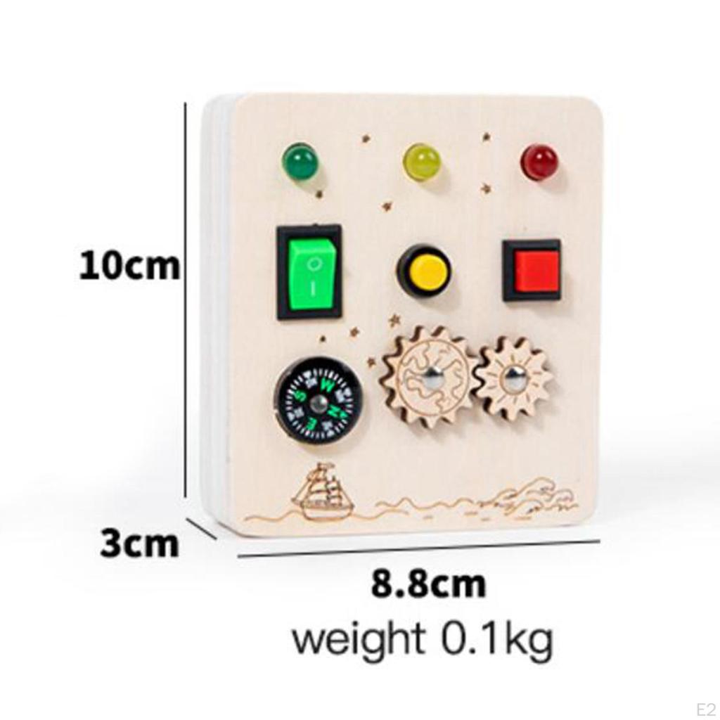 Switch Board Electronic Educational Toy Wooden Sensory Toys with Buttons Busy Led