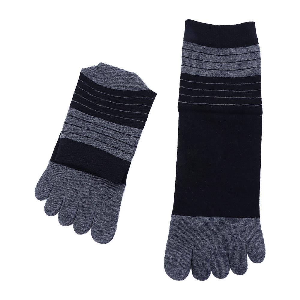 Modische Deodorant Baumwolle Atmungsaktiv Mittellange Normale Herrensocken Gestreifte Strumpfwaren Socken Mit Zehen Fünf-Zehen-Socken