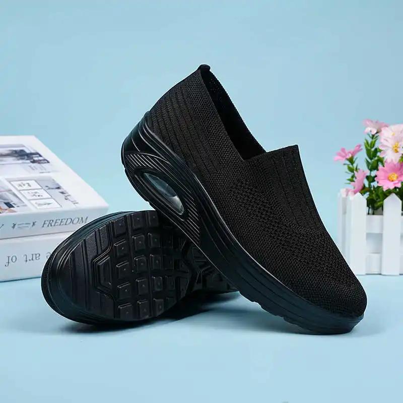 Fashion Round Tip Mocassim Women's Shoes With Heel Heels With Laces Womens Gym Shoes Sneakers Sports New In Saoatenis Runing Latest