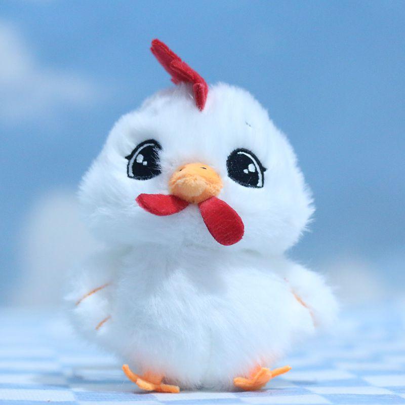 Lovely Plush Cartoon Rooster Bag Charm Cute Chicken Keychain Soft Accessory Doll
