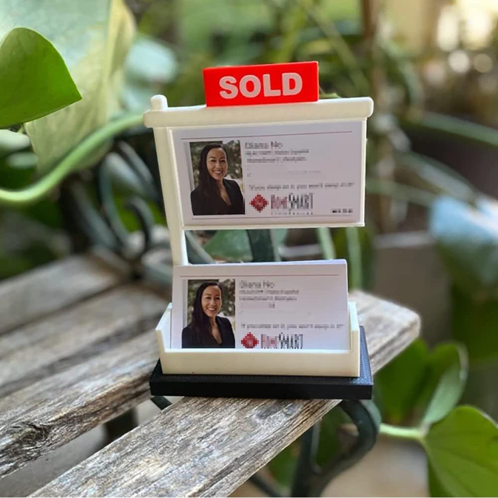 Real Estate Business Card Holder for Realtor Business Office Reception Tabletop