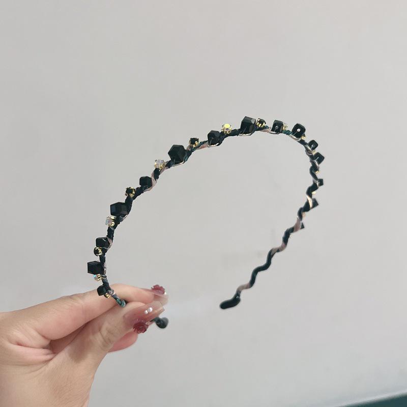 Elegant Floral Crystal Rhinestone Headband: Japanese and Korean-Inspired Handmade Women's Accessory