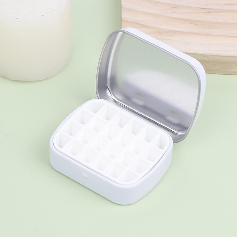 Portable Empty Watercolor Tin Box 24 Grids Mini Watercolor Paint Palette Travel Painting Paint Tray Art Supplies