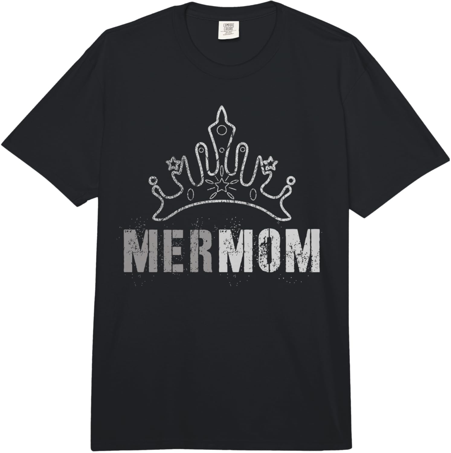 Funny Mermaid MOM Protector Team Mother-Daughter Mermom Comfort Colors Adult Heavyweight T-Shirt S разноцветный