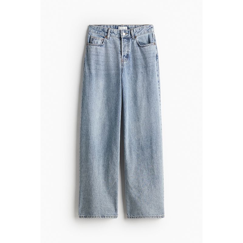 

HM Women s Jeans Fall Mid-Waist Cotton Comfortable Refined Fashion Lazy Wide Leg Jeans 1236903 Light cowboy Blue 165/80