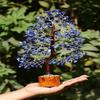 Albero della Vita in Cristallo di Lapislazzuli, Albero della Vita dei Chakra, Albero di Pietre Preziose Fatto a Mano, Albero dei Soldi per Energia Positiva, Decorazione Albero Feng Shui